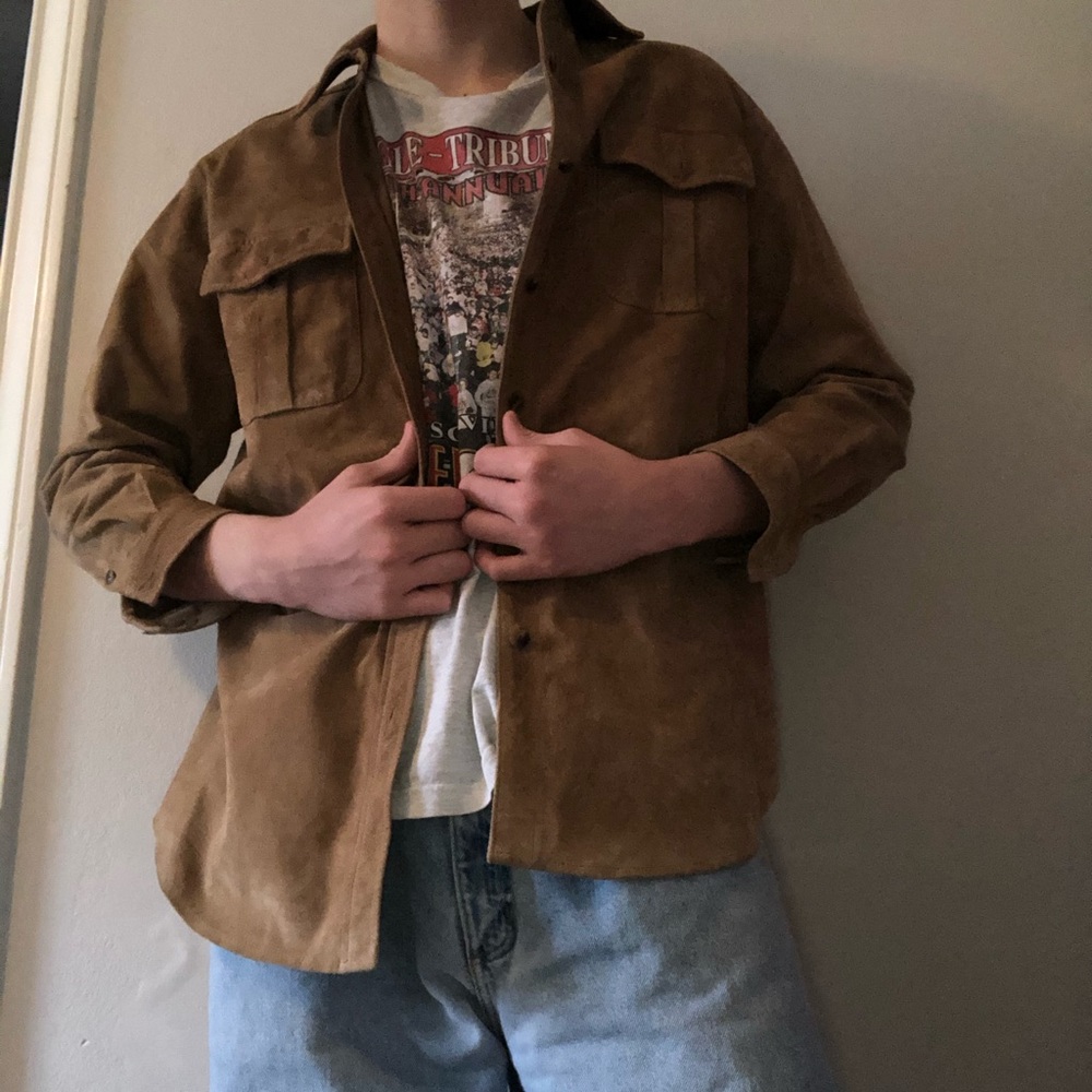 Unisex Leather button up jacket
